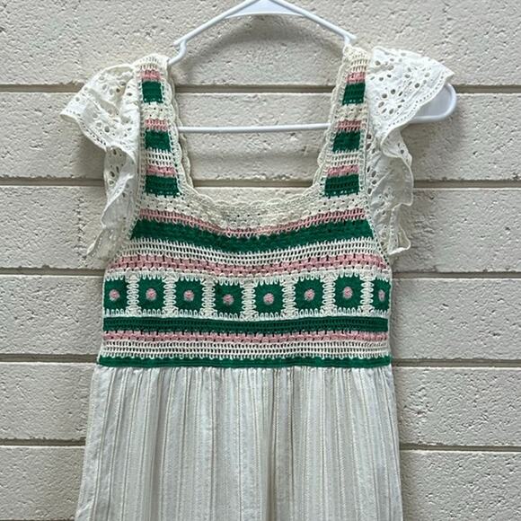 Urban Revivo White Boho Crochet Dress size 4 - Picture 4 of 7